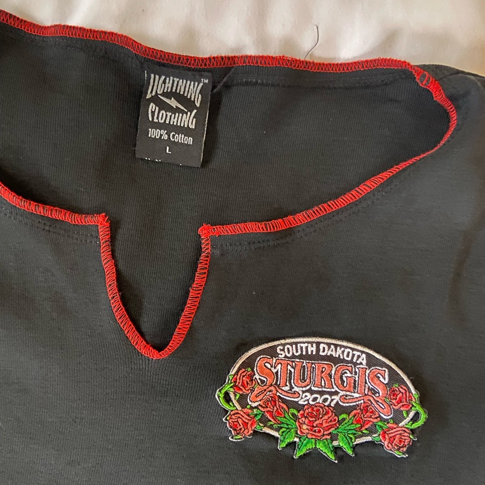 Vintage Y2K Sturgis Harley Davidson Baby Tee - Picture 2 of 6